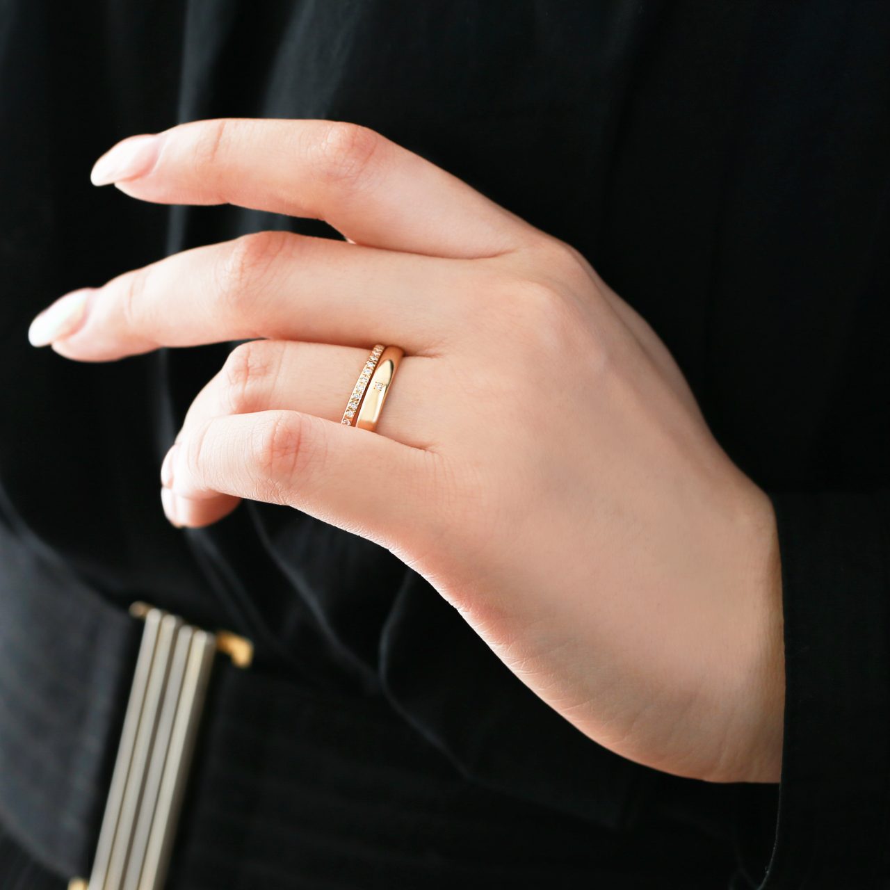 【送料無料】K18 天然石 ２連 豪華 ダイヤモンド リング 指輪 エタニティ18金製